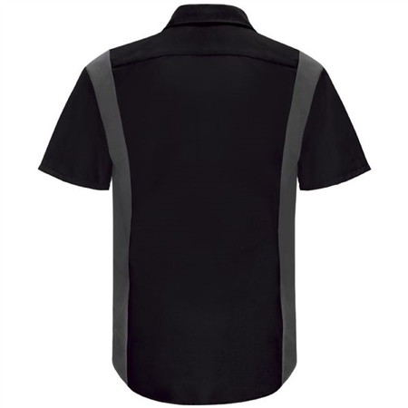 WORKWEAR OUTFITTERS Men's Long Sleeve Perform Plus Shop Shirt w/ Oilblok Tech Black/Charcoal, Large SY32BC-RG-L